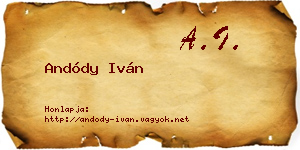 Andódy Iván névjegykártya